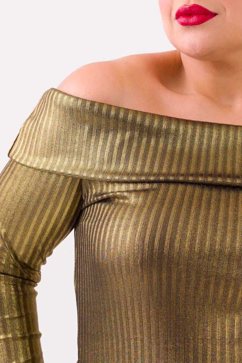 Blusa Áurea Canelado Dourado