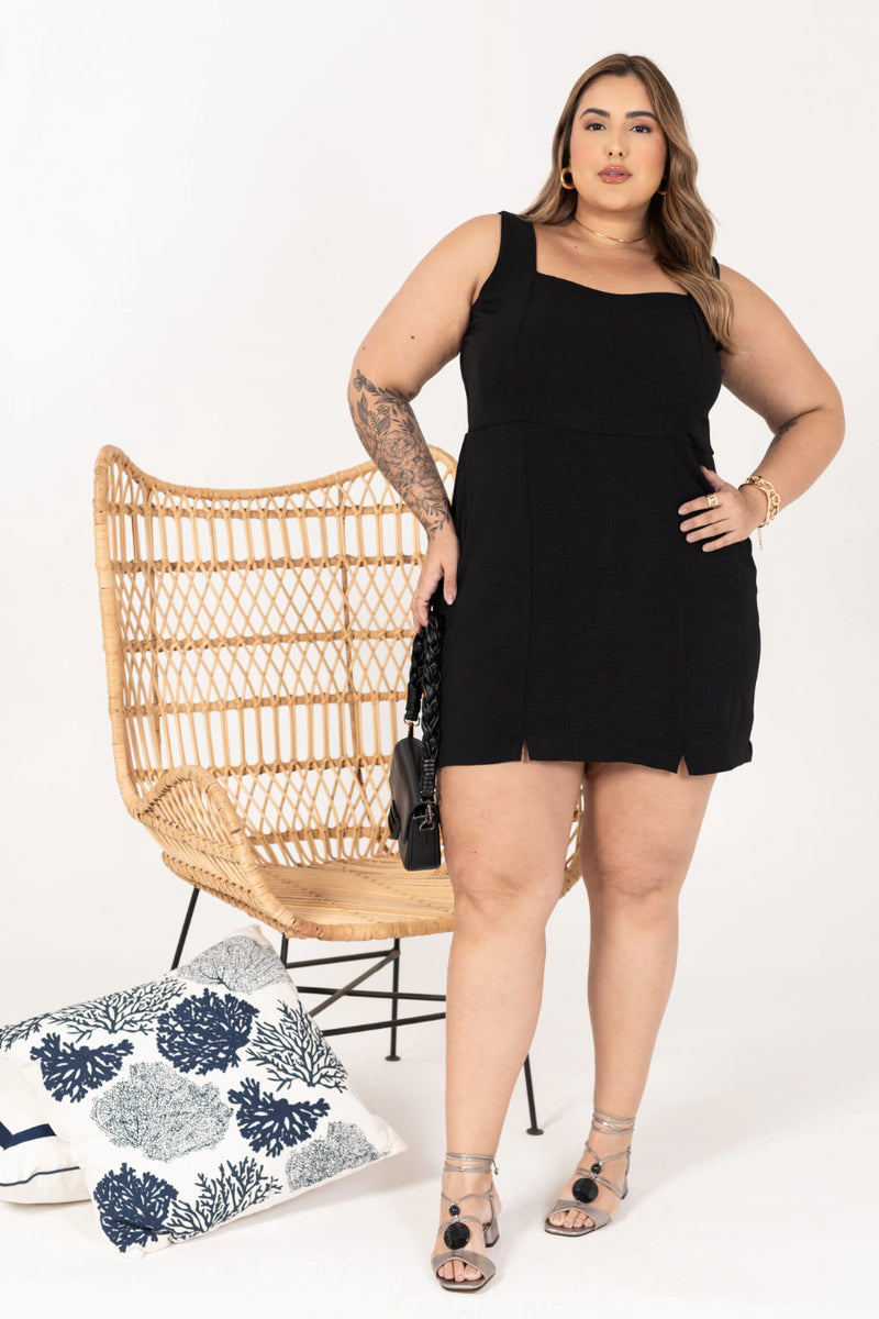 Vestido Aisha sem Manga Lastex Plus Size