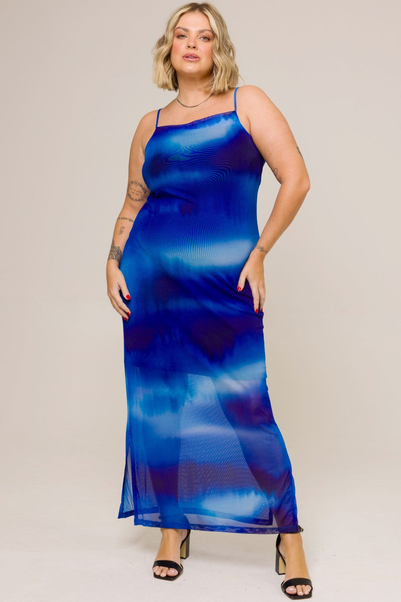 Vestido Longo Lavínia em Tule Azul Royal