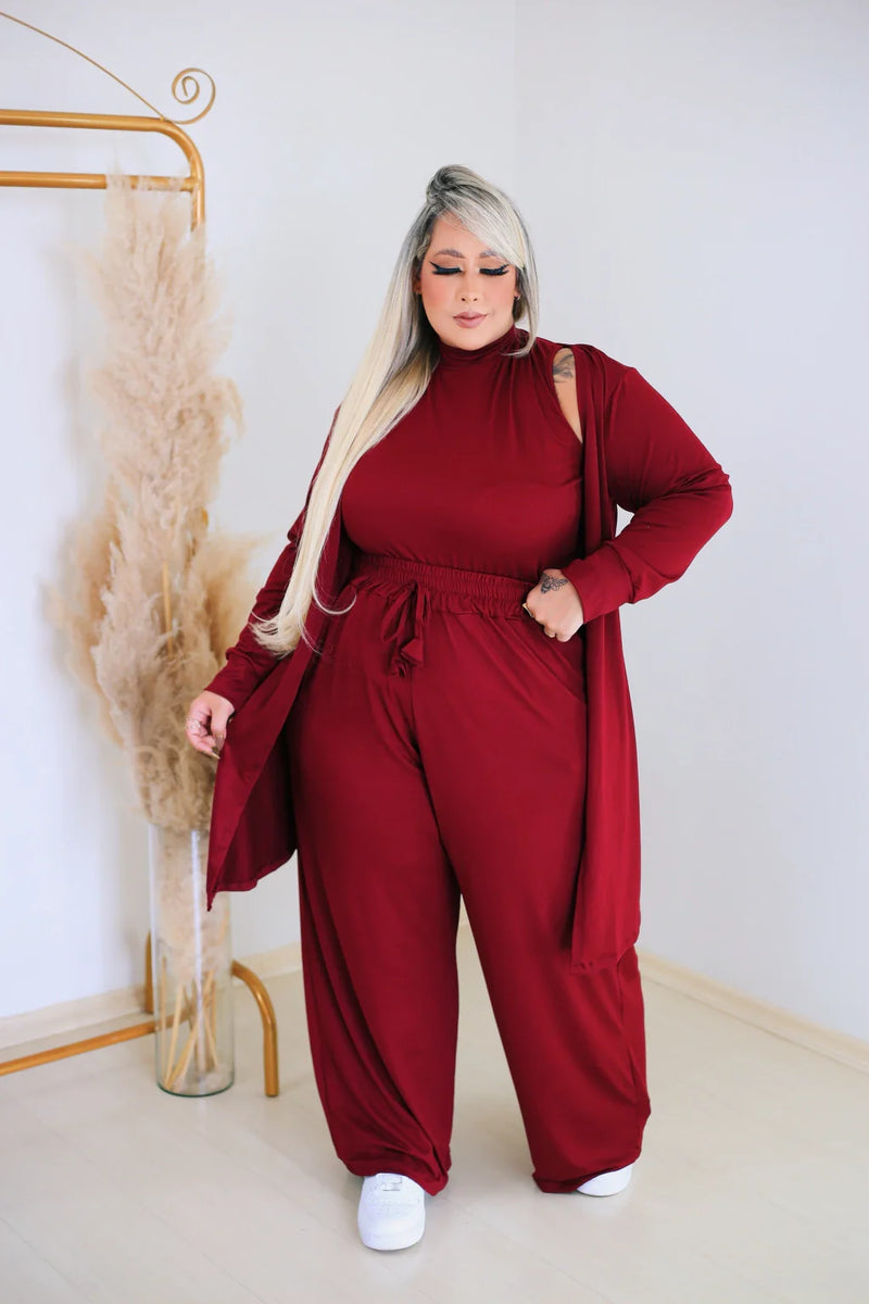 Conjunto Ana Flavia Calça Blusinha Cardigan