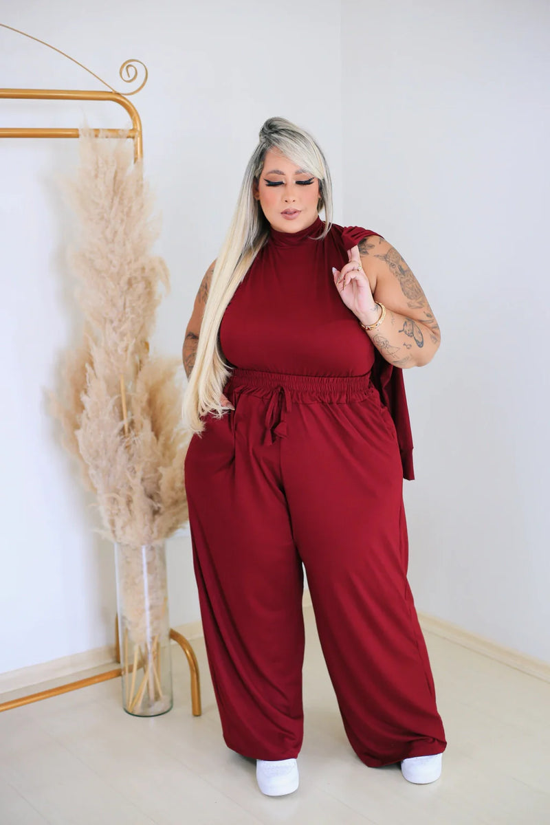 Conjunto Ana Flavia Calça Blusinha Cardigan